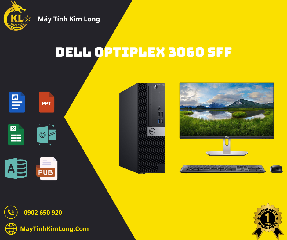 Máy Bộ Dell Optiplex 3060 SFF I7 8700 | DDR4 8GB | SSD 120GB M.2